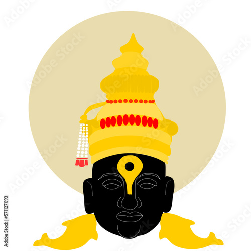  Vector illustration of Lord Vitthal or Vithoba, Panduranga, is an incarnation of Lord Vishnu, famous Hindu temple of Pandharpur,Maharashtra, India,.