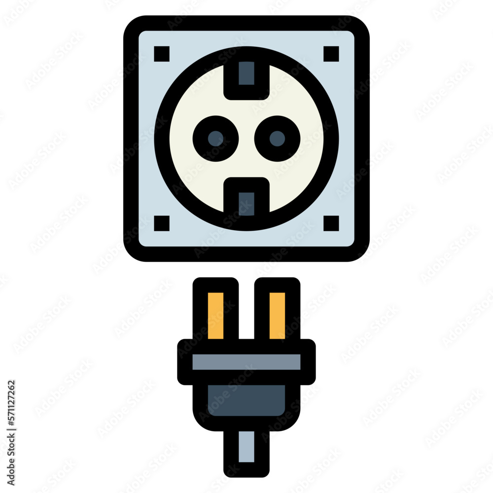 socket filled outline icon style