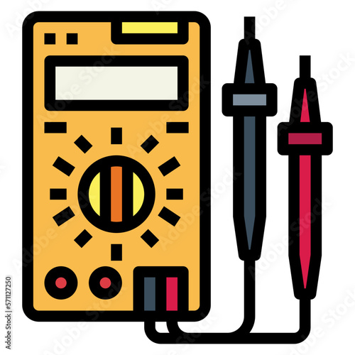 Multimeter filled outline icon style