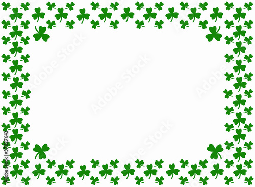 Green Shamrock Border with Copy Text Space 