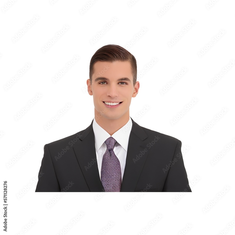 Successful Professional Posing for Portrait. Businessman Isolation on White Background Created with Generative AI and Other Techniques Successful Professional Posing for Portrait. Businessman Isolation on White Background Created with Generative AI and Other Techniques