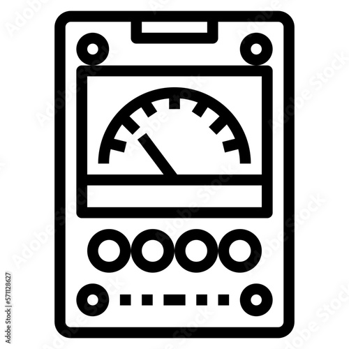 voltmeter line icon style