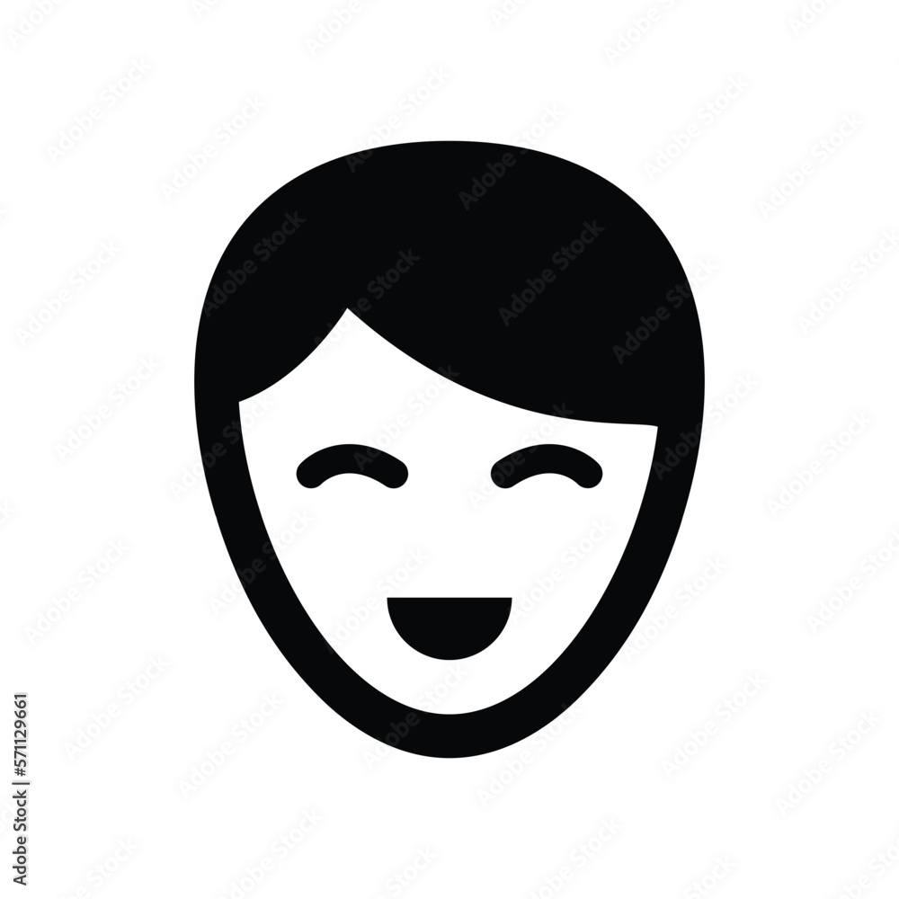 Man happy face icon vector graphic illustration Man happy face icon vector graphic illustration