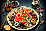 Homemade healthy salad buffet food. Generative Ai