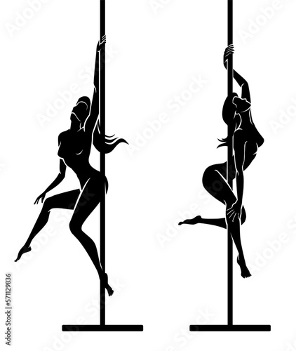 Erotic Pole Dance Fitness Silhouette Set
