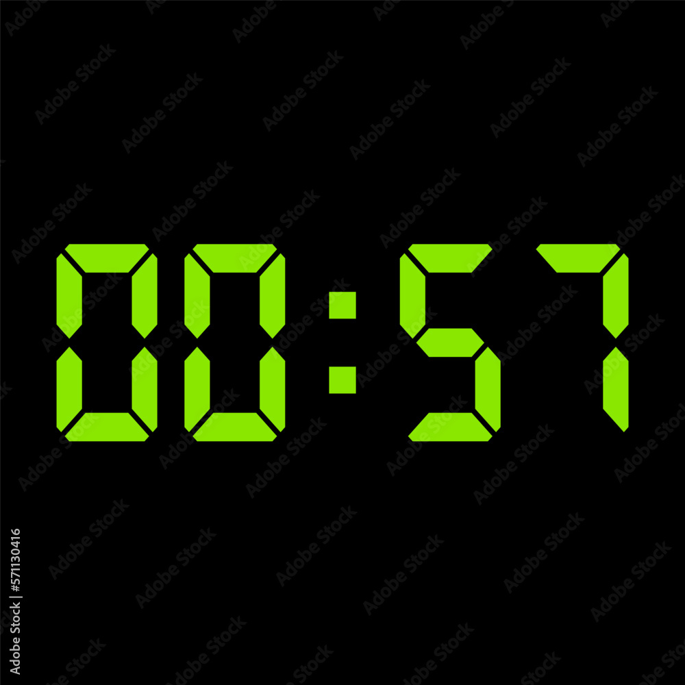 Digital clock vector illustration, time icon Digital clock vector illustration, time icon