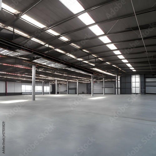 Minimalist Warehouse Interiors  Streamlined Spaces with Clean Lines   Industrial Charm - Created Using Generative AI Tools