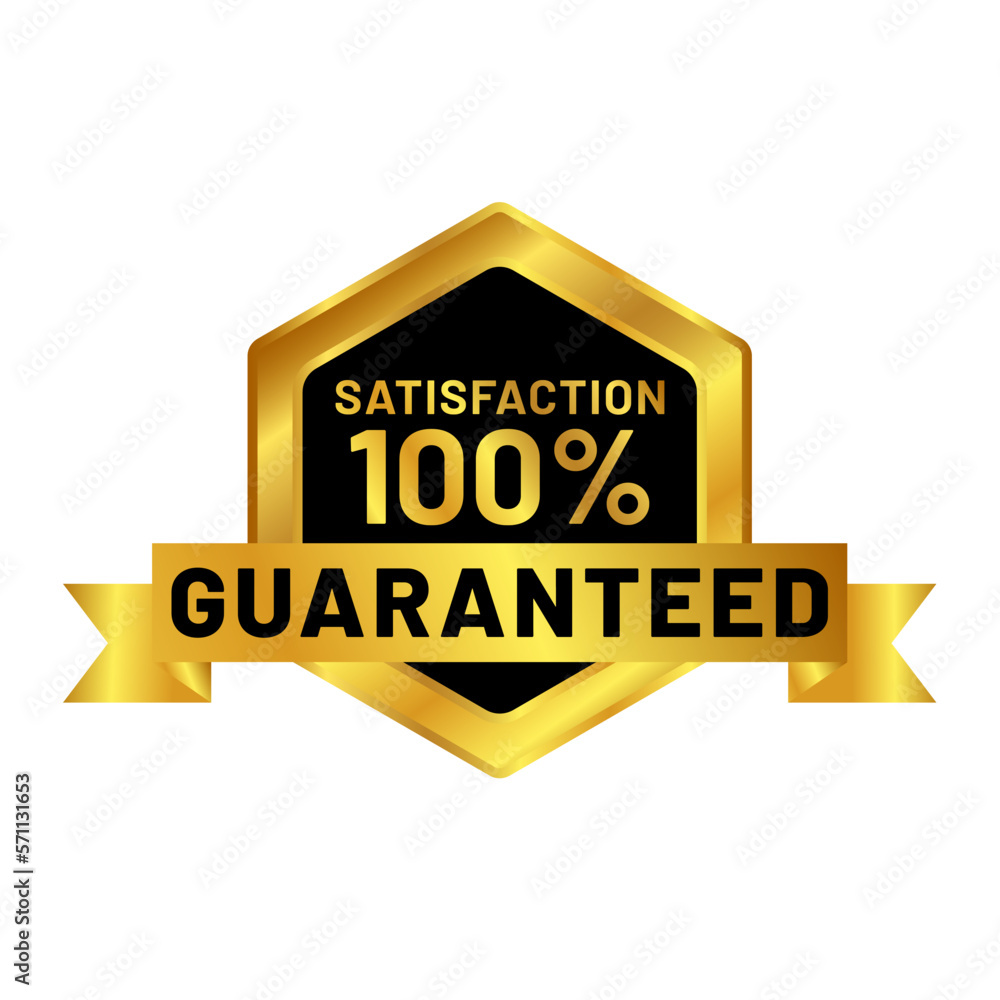 satisfaction guaranteed badge design in gold color satisfaction guaranteed badge design in gold color