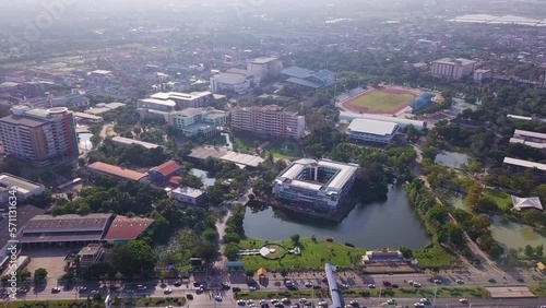 Rajamangala University of Technology Isan.  Aerial Drone Footage. Thailand, Nakhon Ratchasima. photo