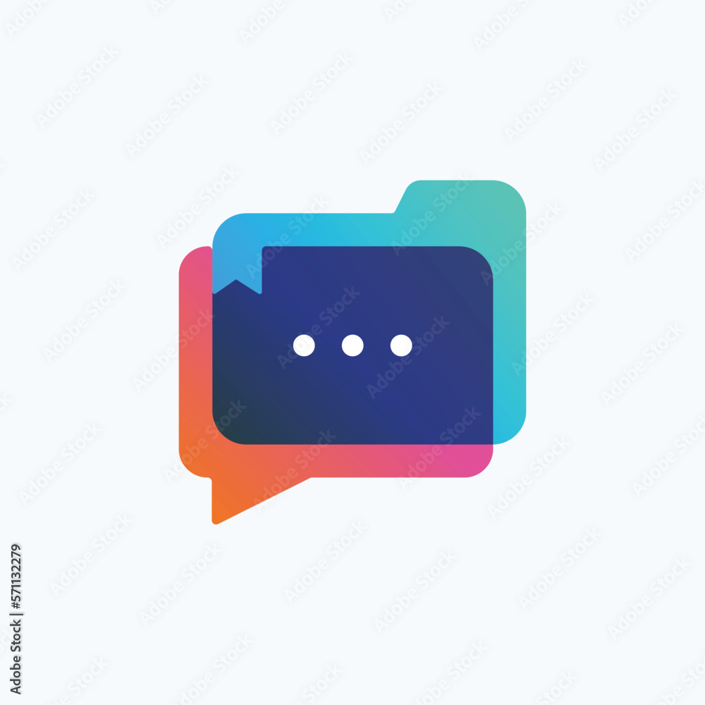 Folder chat baloon and bookmark logo, suit for social media company Folder chat baloon and bookmark logo, suit for social media company