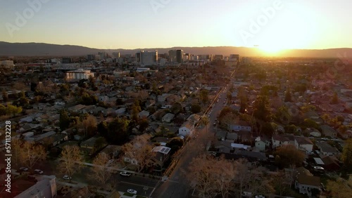 san jose california aerial of skyline photo