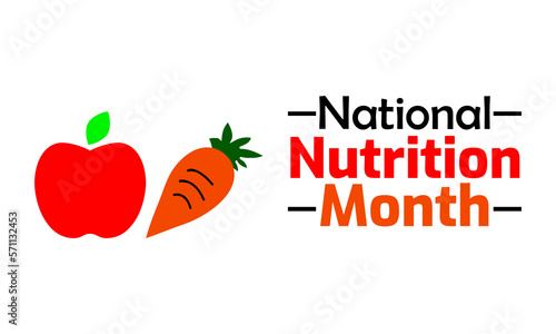 National Nutrition month vector illustration.National Nutrition month banner poster background