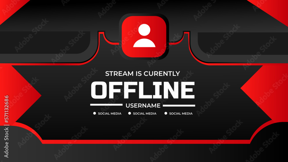 Twitch offline banner for gaming or live streaming on black with profile option Twitch offline banner for gaming or live streaming on black with profile option
