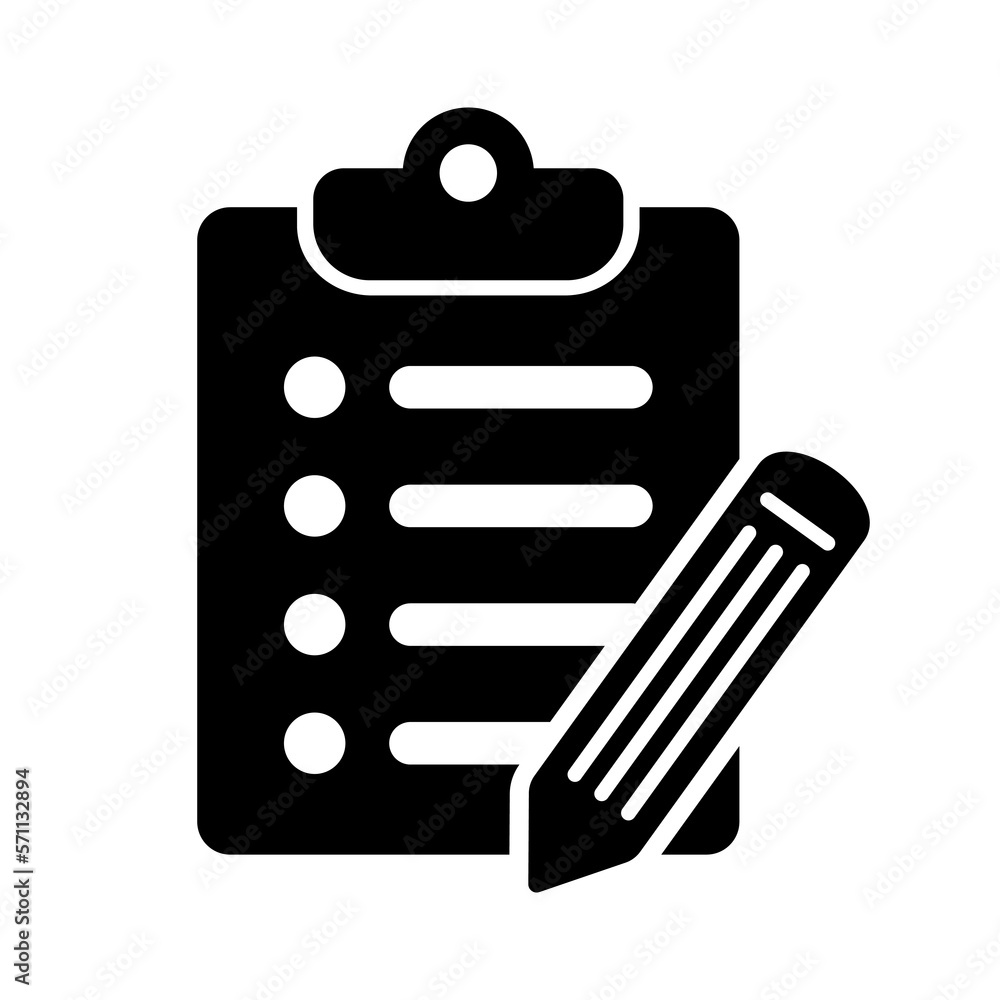 To do list icon. Clipboard with pencil vector icon. Black illustration isolated on white background for graphic and web design. To do list icon. Clipboard with pencil vector icon. Black illustration isolated on white background for graphic and web design.