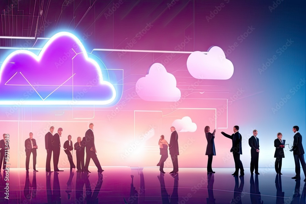 people on abstract background, cloud people on abstract background, cloud