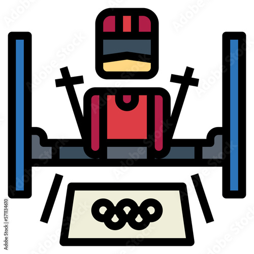 Mogul skiing filled outline icon style