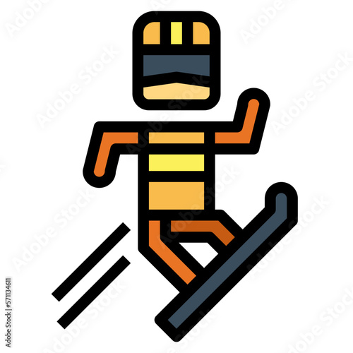 Billede på lærred Nordic Combined filled outline icon style