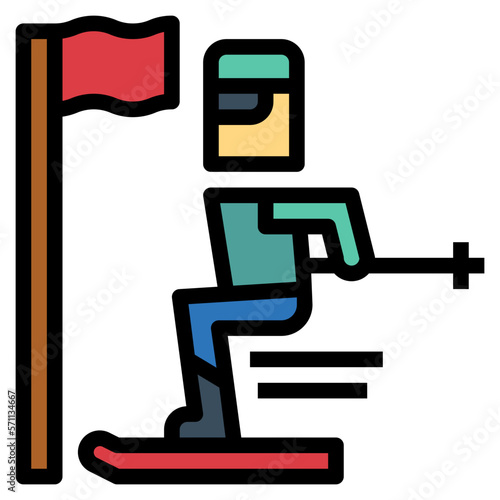 slalom filled outline icon style