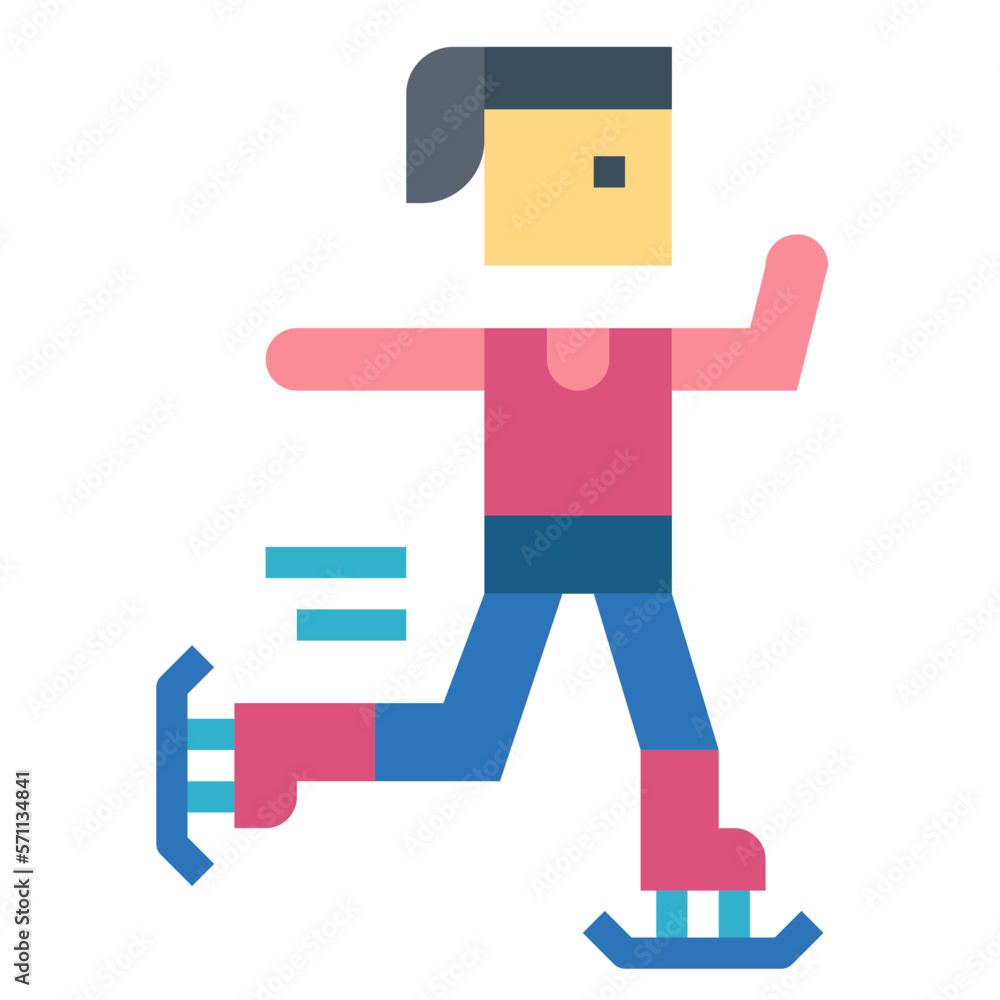 ice skating flat icon style ice skating flat icon style