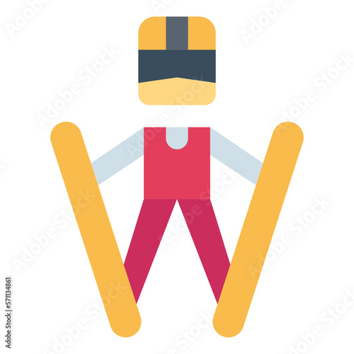 Valokuva nordic combined flat icon style