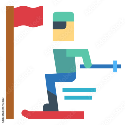 slalom flat icon style