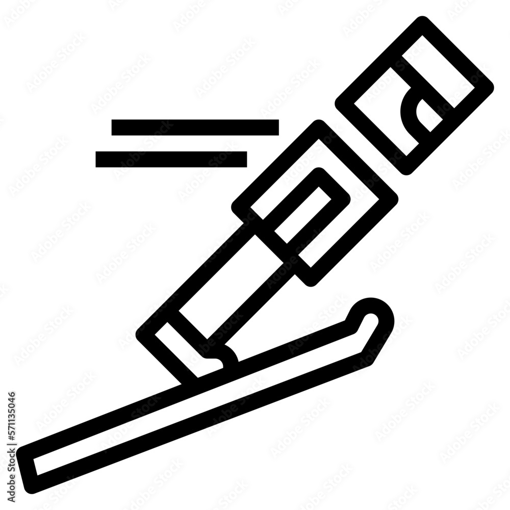 Ski Jumping line icon style Ski Jumping line icon style