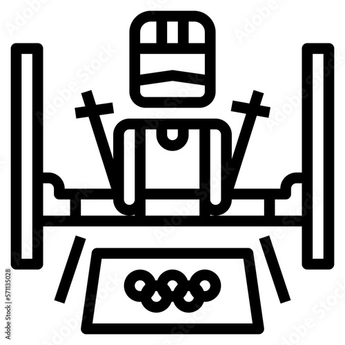 Mogul skiing line icon style