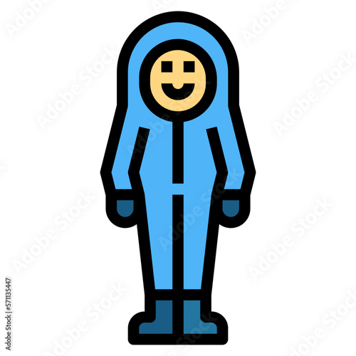 Tyvek coverall filled outline icon style