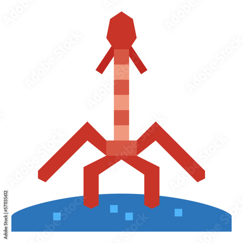 bacteriophage flat icon style
