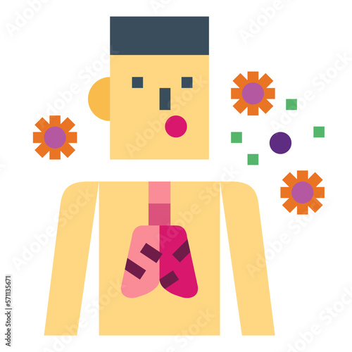 influenza flat icon style