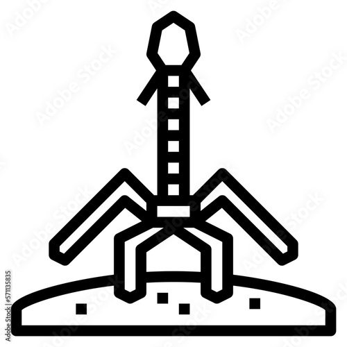 bacteriophage line icon style