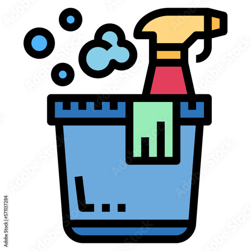 bucket filled outline icon style