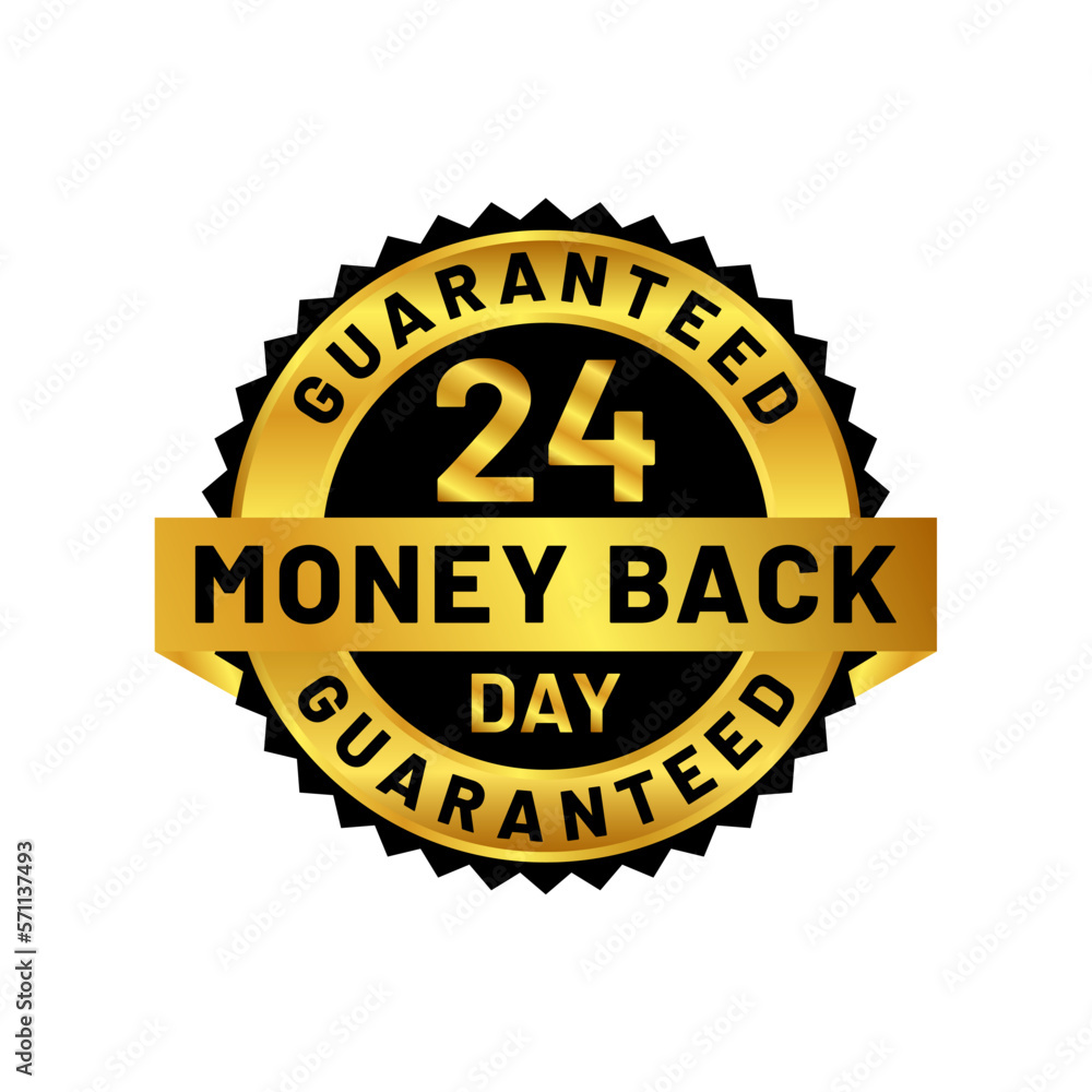 money back guaranteed badge in gold color money back guaranteed badge in gold color