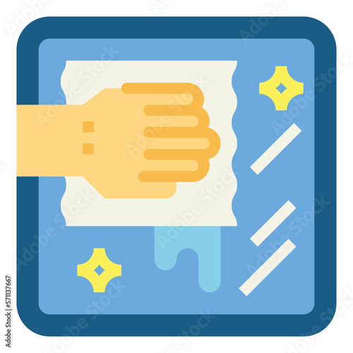 glass cleaning flat icon style