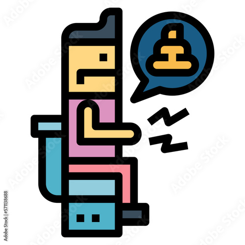 diarrhea filled outline icon style
