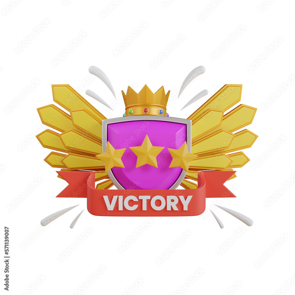 3D illustration The reward for great victories is the happiness and pride of the players.