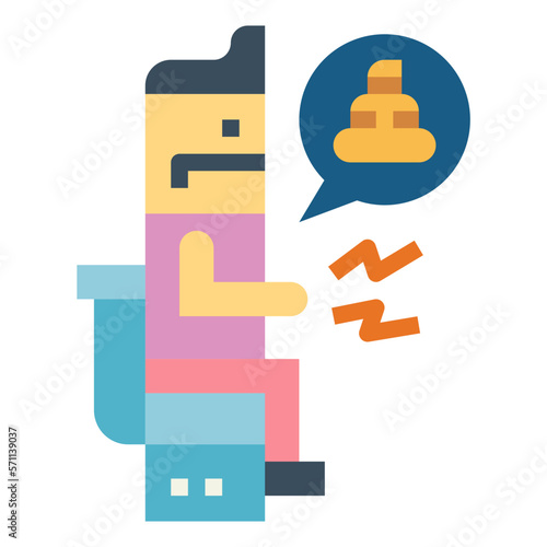 diarrhea flat icon style