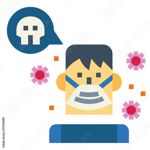 infected flat icon style