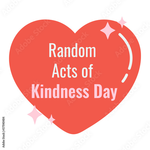 Random acts of kindness day emblem isolated vector. World altruistic holiday event label.