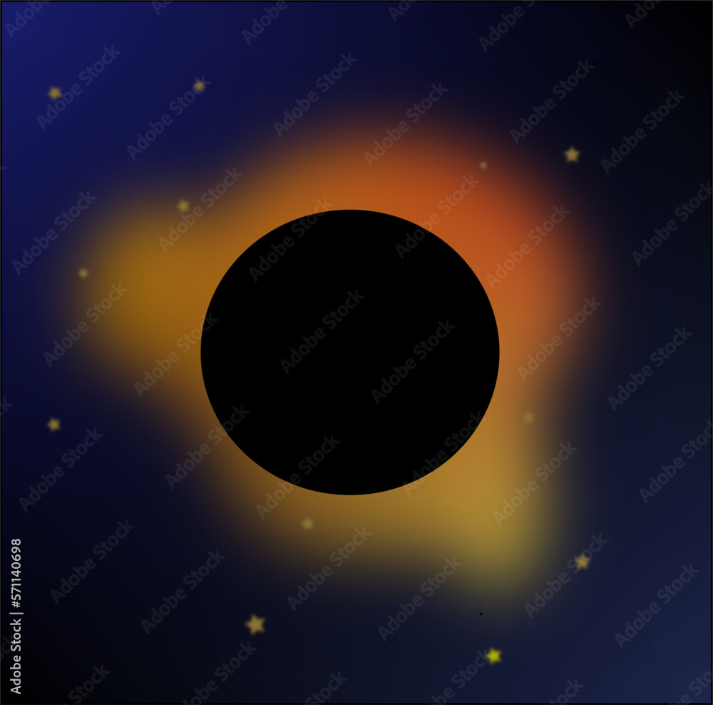 Black planet in space illustration Black planet in space illustration