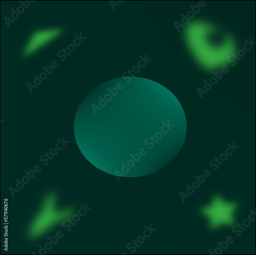 Planet in a radium background. Abstract art