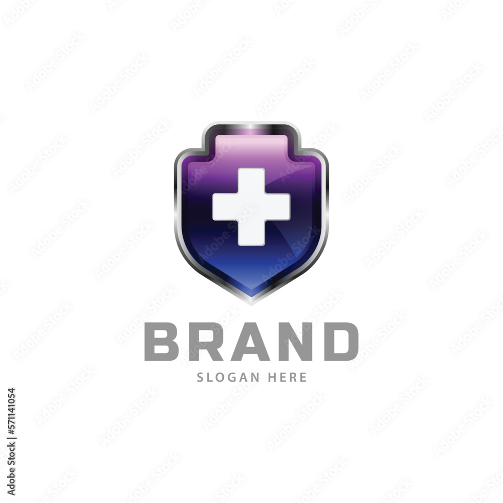 Obraz premium Medical and shield logo design vector