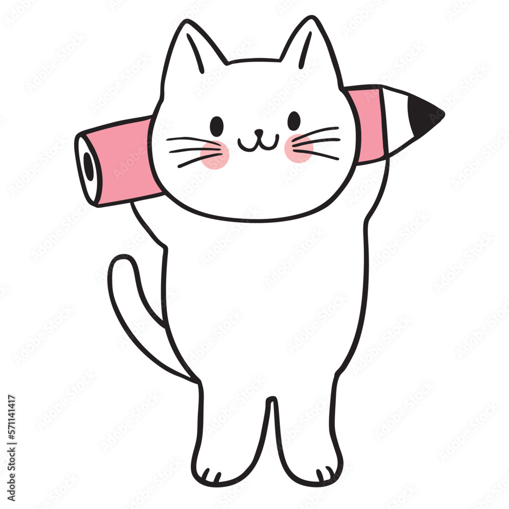 Cartoon cute character funny cat vector. Cartoon cute character funny cat vector.