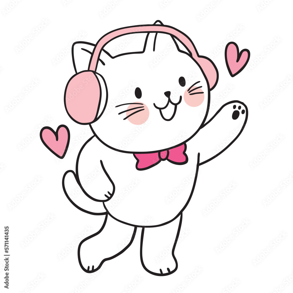 Cartoon cute character funny cat vector. Cartoon cute character funny cat vector.