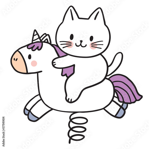 Cartoon cute character funny cat vector.