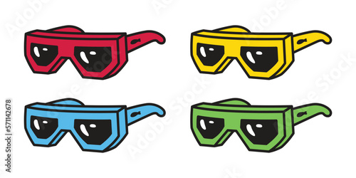 sunglasses icon logo vector cartoon character eyeglasses eyewear doodle illustration clip art design