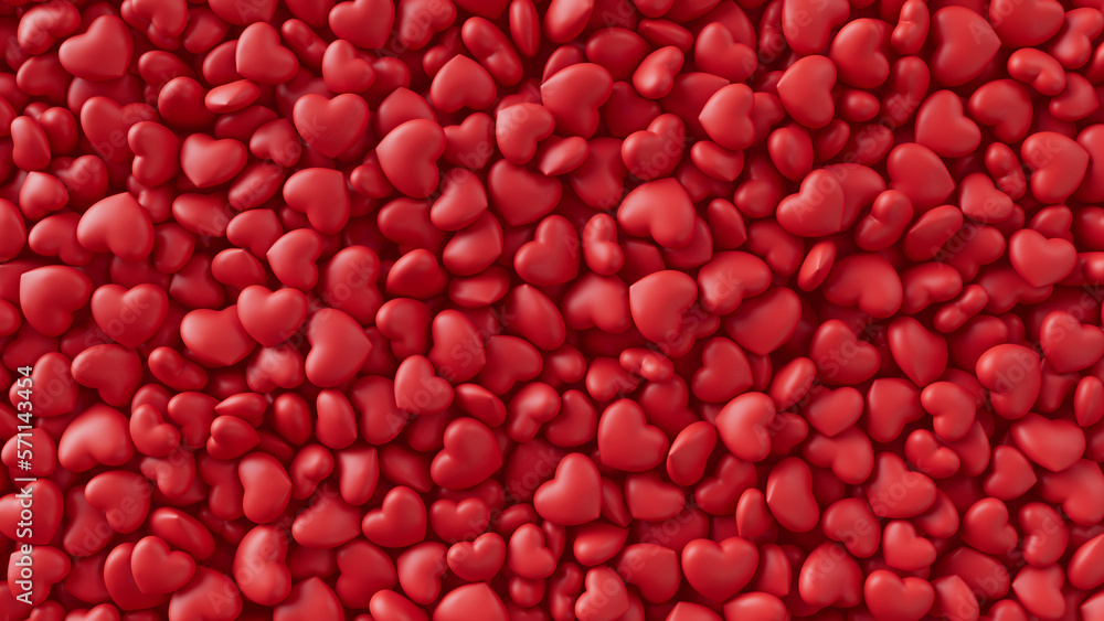 Heart background. Valentine Wallpaper with Red love hearts. 3D Render Heart background. Valentine Wallpaper with Red love hearts. 3D Render