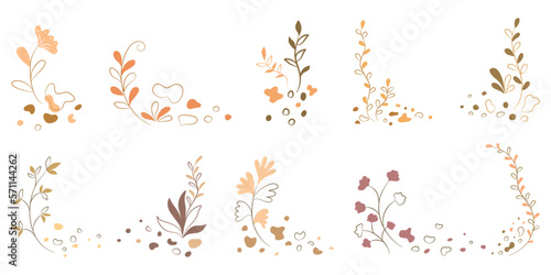 Vector set of aesthetic flowers designs on white background for card designs, wedding, spring elements, paper decorations, Scrapbook, postcard, digital print, paper patterns and more 