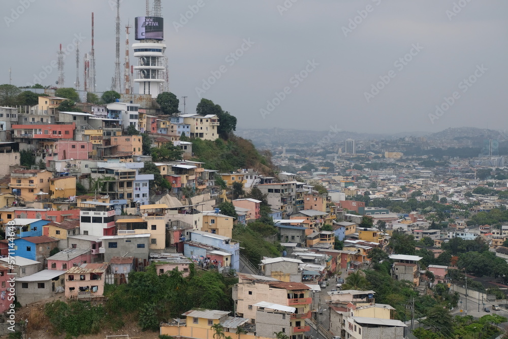 Colorful Santa Ana hill in Guayaquil, Ecuador
