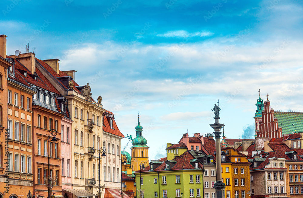 Obraz premium Old Market Square in Warsaw, Poland